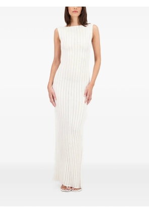 La Galpa Reaper Bare ribbed-knit maxi dress - White