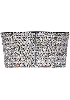 AREA embroidered crystal heart bandeau - Black
