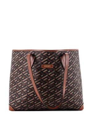 Versace Pre-Owned Shopping (Outlet) Printed La Greca Signature Coated Canvas Medium tote bag - Brown