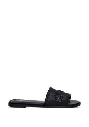 DKNY logo-patch mesh sandals - Black