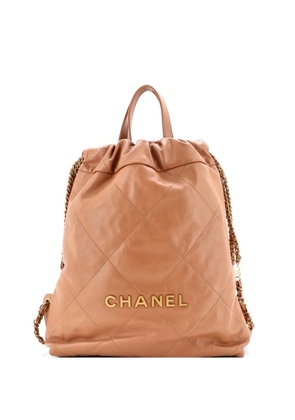 CHANEL Pre-Owned 22 Chain Quilted Calfskin Medium backpack - Brown