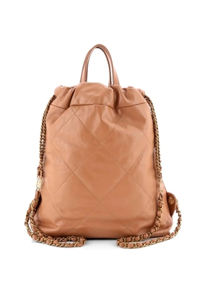 CHANEL Pre-Owned 22 Chain Quilted Calfskin Medium backpack - Brown