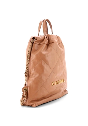 CHANEL Pre-Owned 22 Chain Quilted Calfskin Medium backpack - Brown