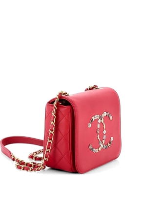 CHANEL Pre-Owned Giant Crystal CC Flap Bag Lambskin Mini crossbody bag - Red