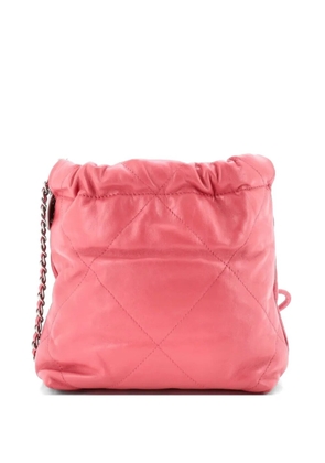 CHANEL Pre-Owned 22 Chain Hobo Quilted Calfskin Mini crossbody bag - Pink