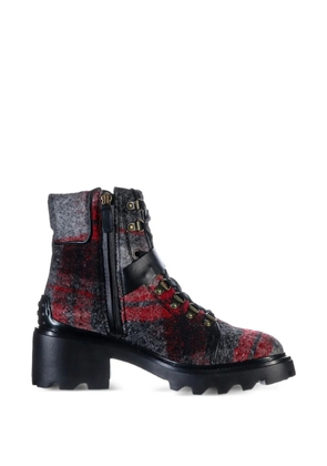 Tod's plaid combat boots - Grey