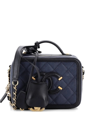 CHANEL Pre-Owned Filigree Vanity Case Quilted Caviar Small satchel - Black