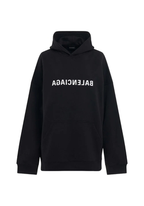 Balenciaga mirror-print wide-fit hoodie - Black