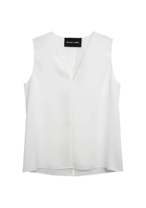 Black Label V-neck sleeveless top - White