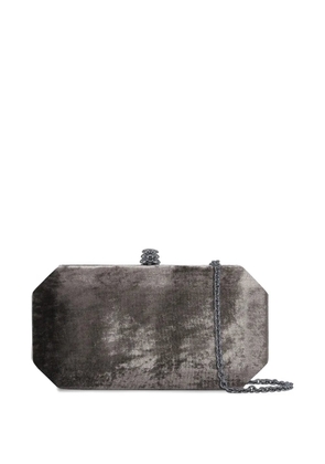 Tyler Ellis small Perry crushed-velvet clutch bag - Grey