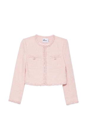 Self-Portrait sequin-embellished bouclé jacket - Pink
