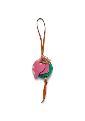Prada leather key ring pendant with coin purse - Pink