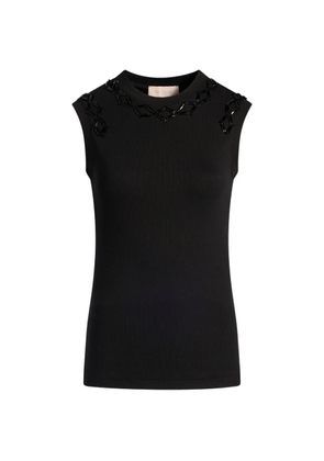 Circus Hotel sequin-embellished ribbed top - Black