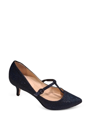 LA ROSE glitter-effect t-bar pumps - Blue