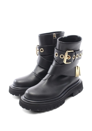 Moschino Pre-Owned 2010s buckle-detail combat boots - Black