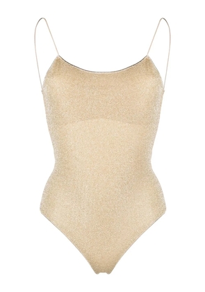 Oséree Lumiere scoop-neck swimsuit - Gold