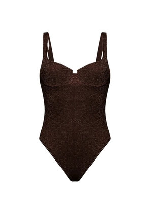 Oséree glitter-effect underwired swimsuit - Brown