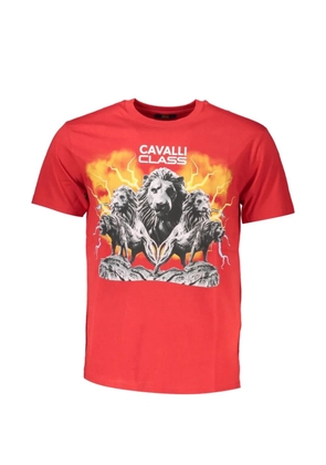Cavalli Class lion-print T-shirt - Red