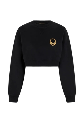 Roberto Cavalli tiger-motif cropped sweater - Black