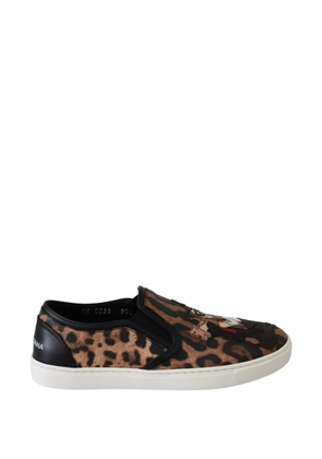 Dolce & Gabbana leopard-print sneakers - Brown