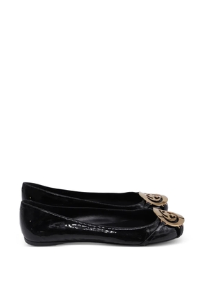 Gucci Pre-Owned GG Enamel ballet flats - Black
