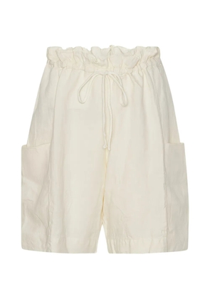 Black Crane Parachute drawstring-detail linen shorts - Neutrals