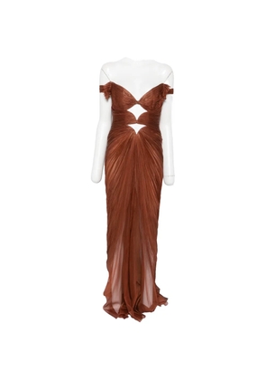 Maria Lucia Hohan Catarina plissé-effect maxi dress - Brown