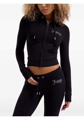Juicy Couture diamanté-embellished logo hoodie - Black