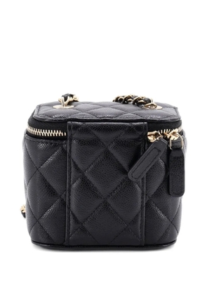 CHANEL Pre-Owned Classic Vanity Case with Chain Quilted Caviar Mini pouch - Black