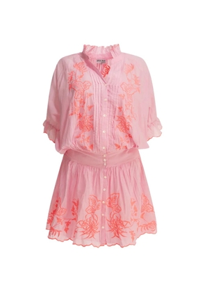 Juliet Dunn butterfly-embroidered mini dress - Pink