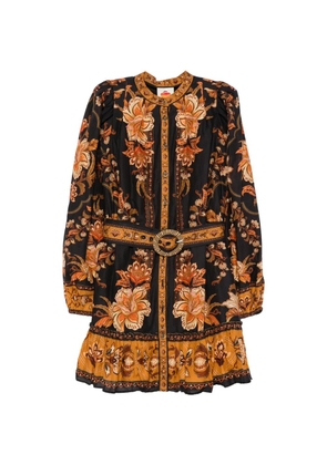 FARM Rio floral-print mini dress - Black