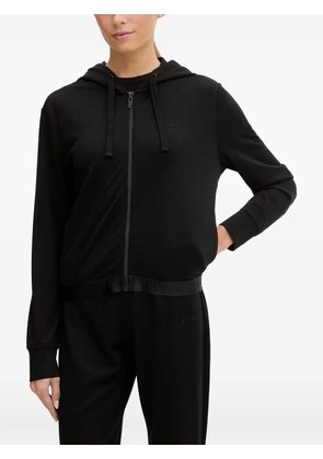 GUESS USA Junie zip-up logo-embroidered hoodie - Black