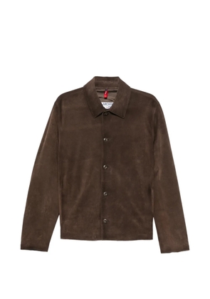 Fay buttoned leather jacket - Brown
