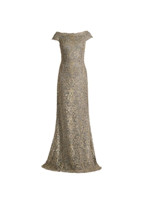 Tadashi Shoji Dusen Vine embroidered maxi dress - Grey