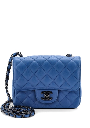 CHANEL Pre-Owned Square Classic Single Flap Bag Quilted Crumpled Calfskin Mini crossbody bag - Blue