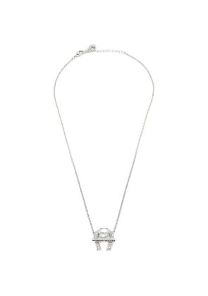 Aigner Vintage logo crystal-embellished necklace - Silver