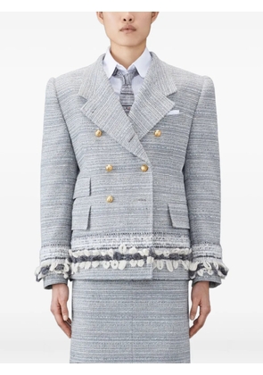 Thom Browne roped-shoulder tweed jacket - Grey