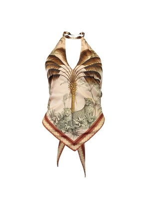 Retrofete Zaphira palm-print blouse - Neutrals