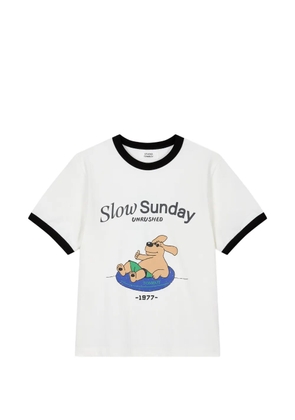 TOMBOY character-print ringer T-shirt - White