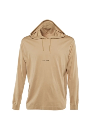 Givenchy Pre-Owned logo-print cotton hoodie - Neutrals