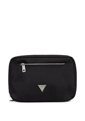 GUESS USA Berna logo-plaque zip-around wash bag - Black