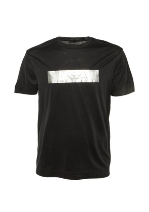 Emporio Armani Pre-Owned foil logo-detail T-shirt - Black