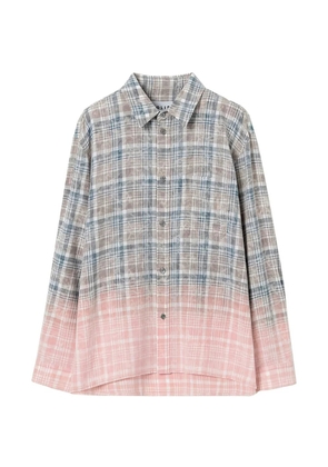 SOLID HOMME gradient-effect checked shirt - Neutrals