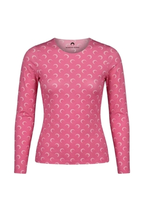 Marine Serre moon-print long sleeve T-shirt - Pink
