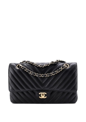 CHANEL Pre-Owned Classic Double Flap Bag Chevron Lambskin Medium shoulder bag - Black