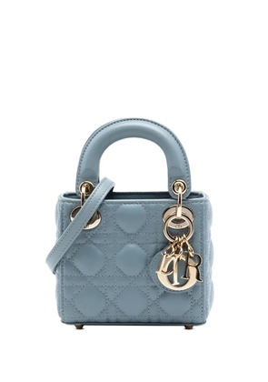 Christian Dior Pre-Owned 2022 Micro Lambskin Cannage Lady Dior satchel - Blue