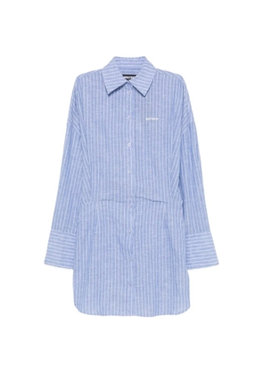 WRSTBHVR pinstripe-pattern mini shirt dress - Blue