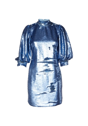 GANNI sequin-embellished midi dress - Blue