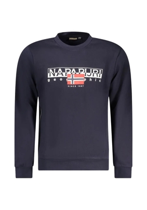 Napapijri logo-print crew-neck sweater - Blue