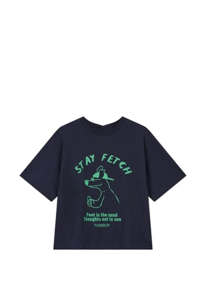 TOMBOY graphic-print boxy-fit T-shirt - Blue